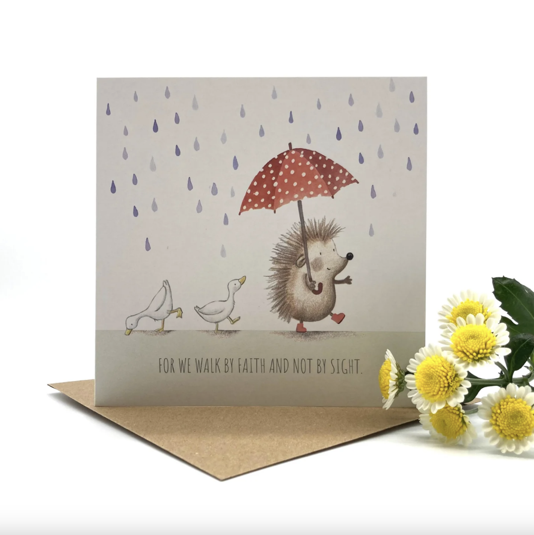 Hedgehog Walk Notecard - Re-vived