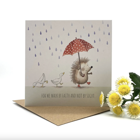 Hedgehog Walk Notecard - Re-vived