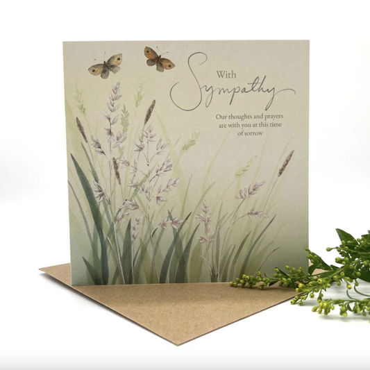 Sympathy Pastures Greetings Card - Re-vived