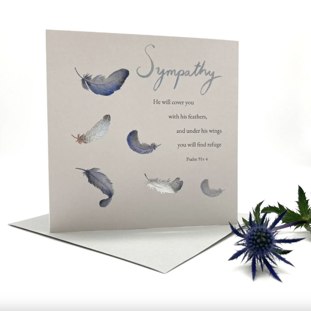 Sympathy Feather Greetings Card - Re-vived