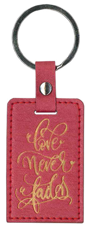 Lux Leather Keyring - Love Never Fails - Re-vived