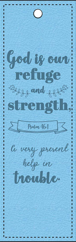 Lux Leather Bookmark - Refuge and Strength - Re-vived
