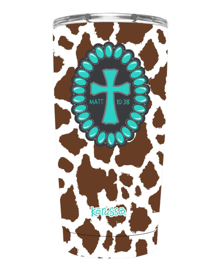 Cowhide Cross 20 Oz Stainless Steel Tumbler - Re-vived