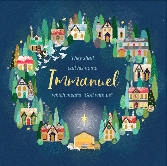 Compassion Charity Christmas Cards: Immanuel/Town (10pk) - Re-vived