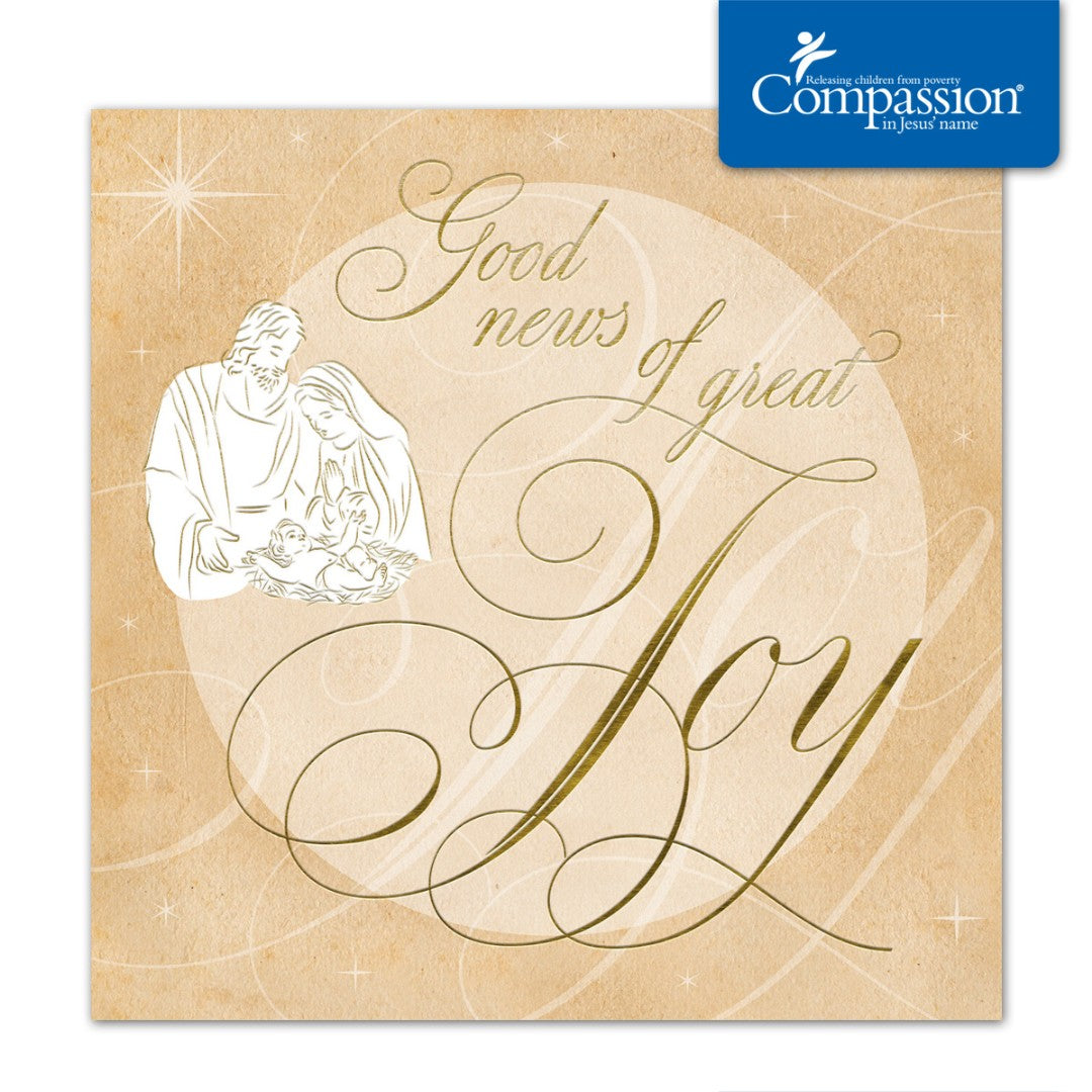 Compassion Charity Christmas Cards: Great Joy (Pack Of 10) - Re-vived