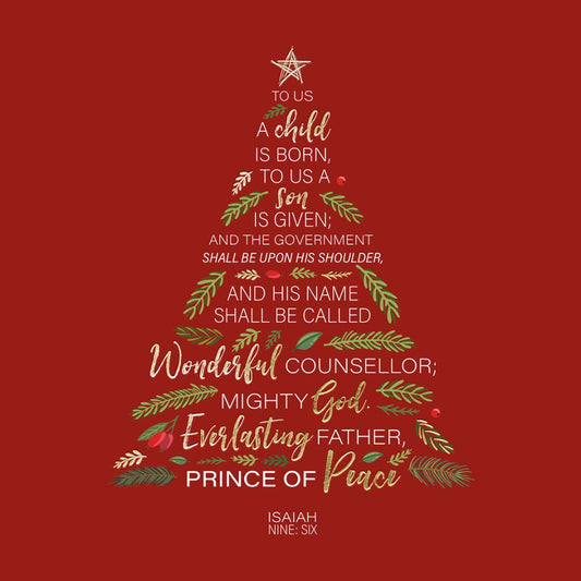 Compassion Charity Christmas Cards: Isaiah 9:6/Tree (10pk) - Re-vived