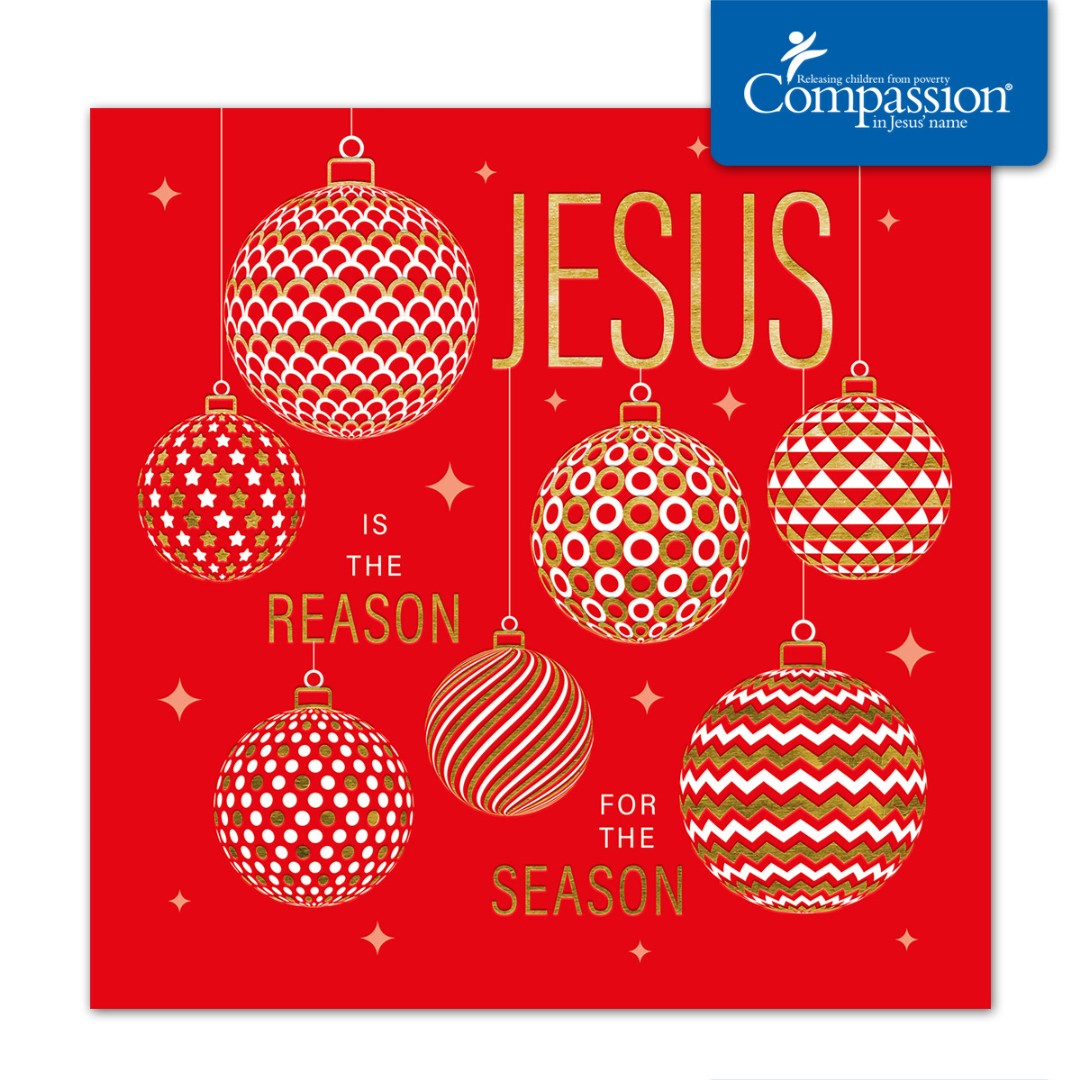 Compassion Charity Christmas Cards: Jesus/Reason (Pack of 10) - Re-vived