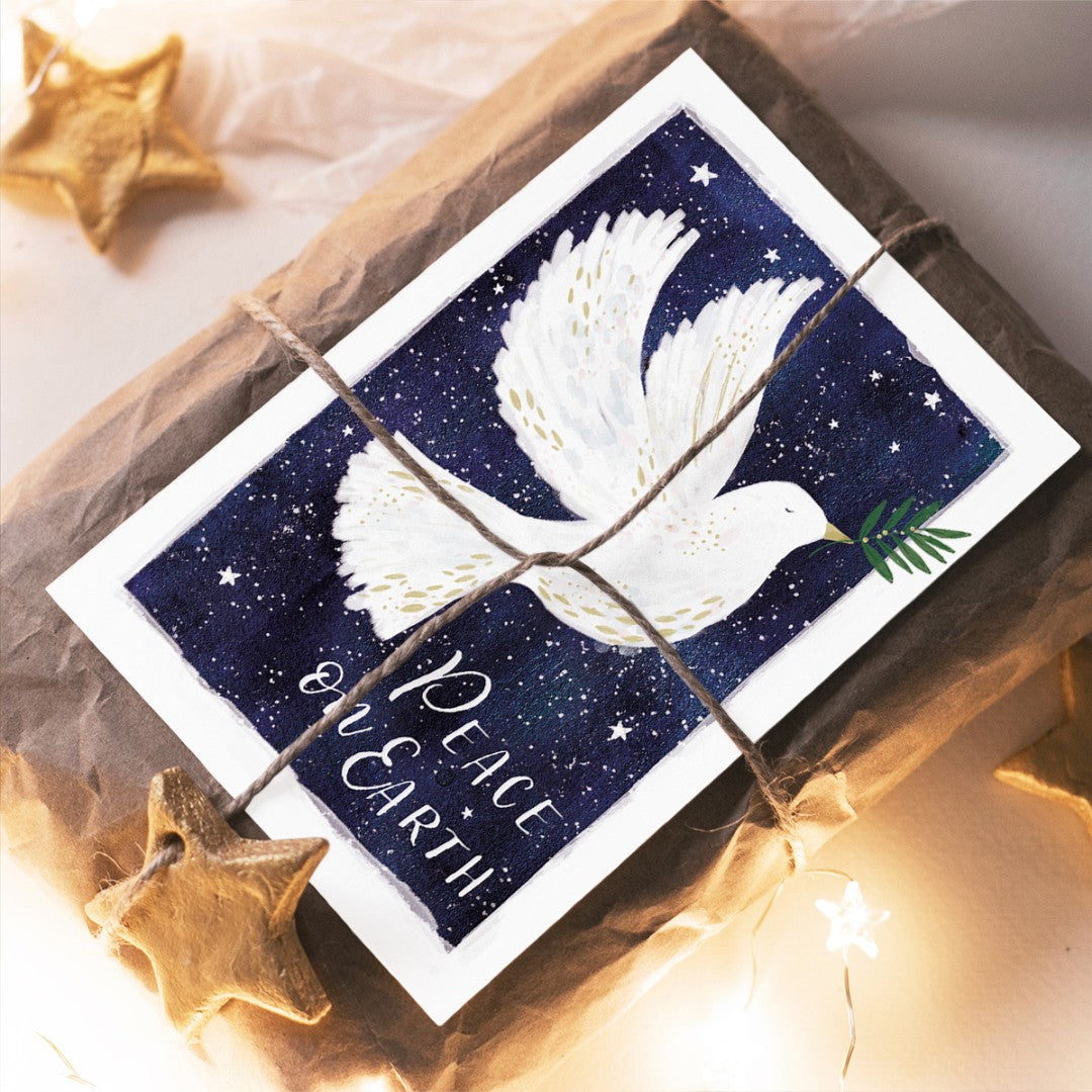 Compassion Charity Christmas Cards: Peace Dove (Pack Of 10) - Re-vived