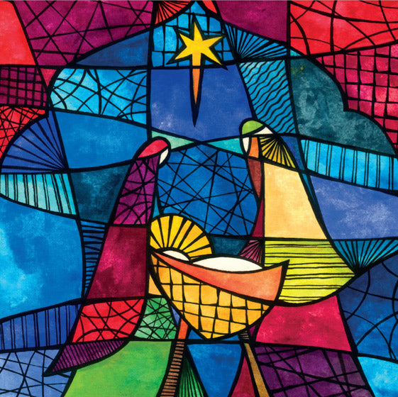Compassion Charity Christmas Cards: Stained Glass (10pk) - Re-vived