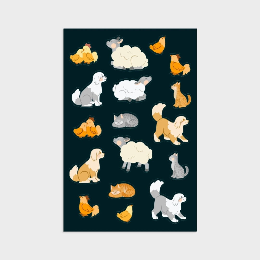 Nativity Sticker Christmas Cards, 8 Christmas Sticker Sheets - Re-vived