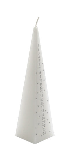 8" White Pyramid Advent Candle - Re-vived