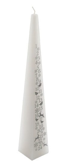 13" White Pyramid Advent Candle - Re-vived