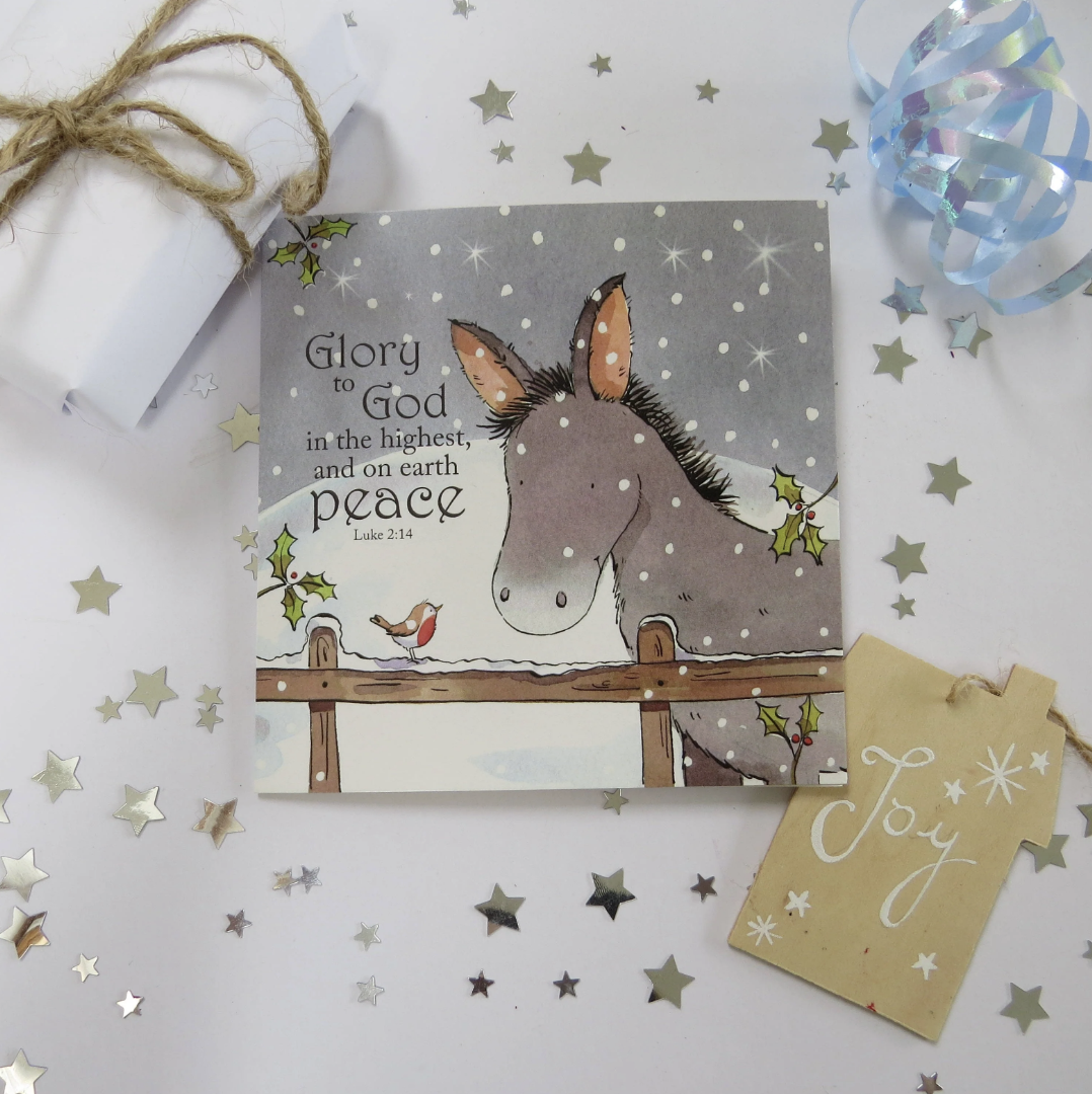 Little Donkey Christmas Cards (Pack of 5) - Re-vived