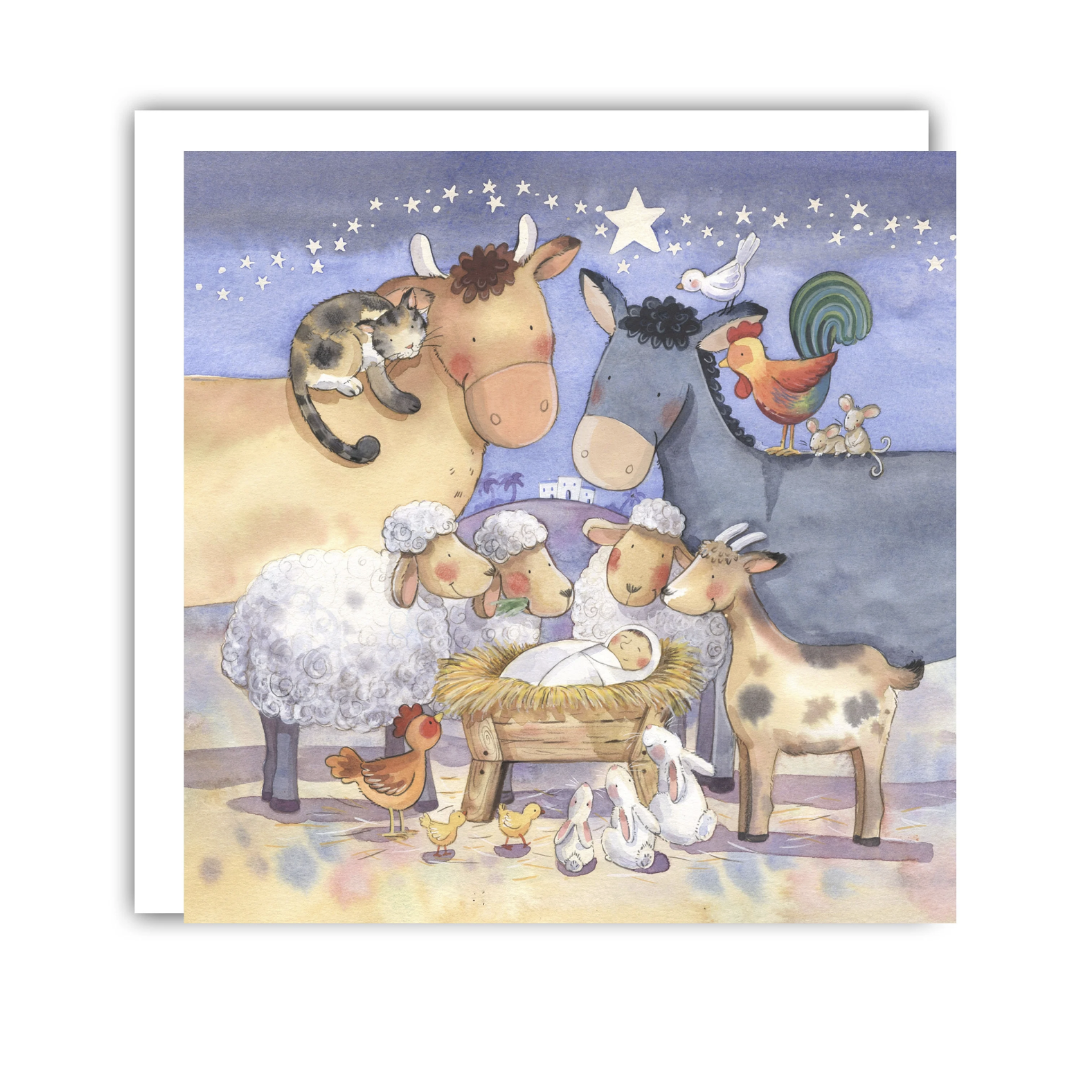 Christmas Night (Blank Inside) Christmas Cards (Pack of 5) - Re-vived