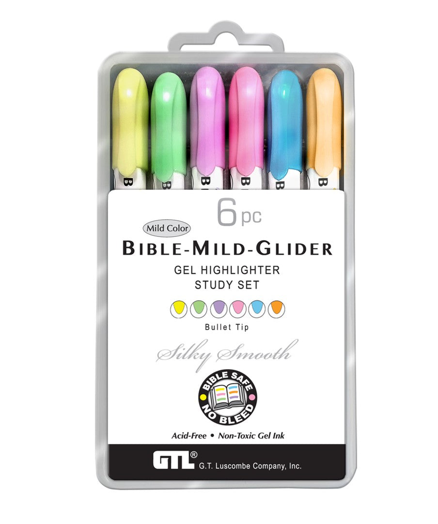 Bible Mild Glider Gel Highlighter Study Set (Set of 6) - Re-vived