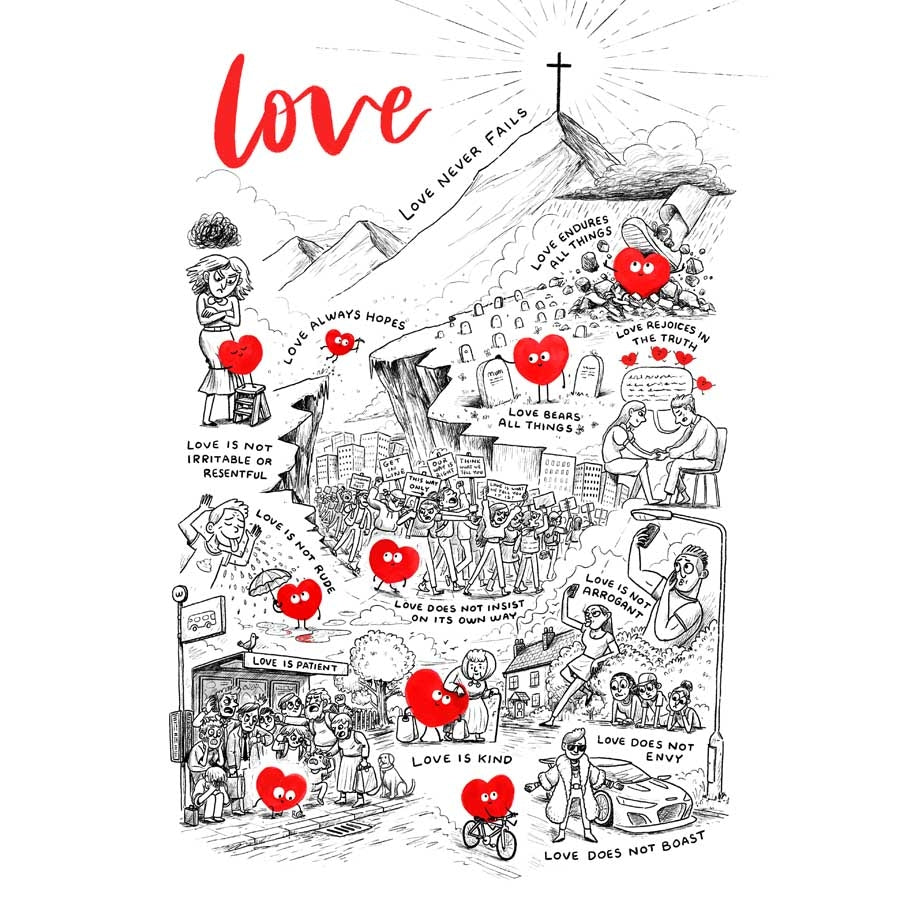 Love Is A3 Christian Art Print - Re-vived