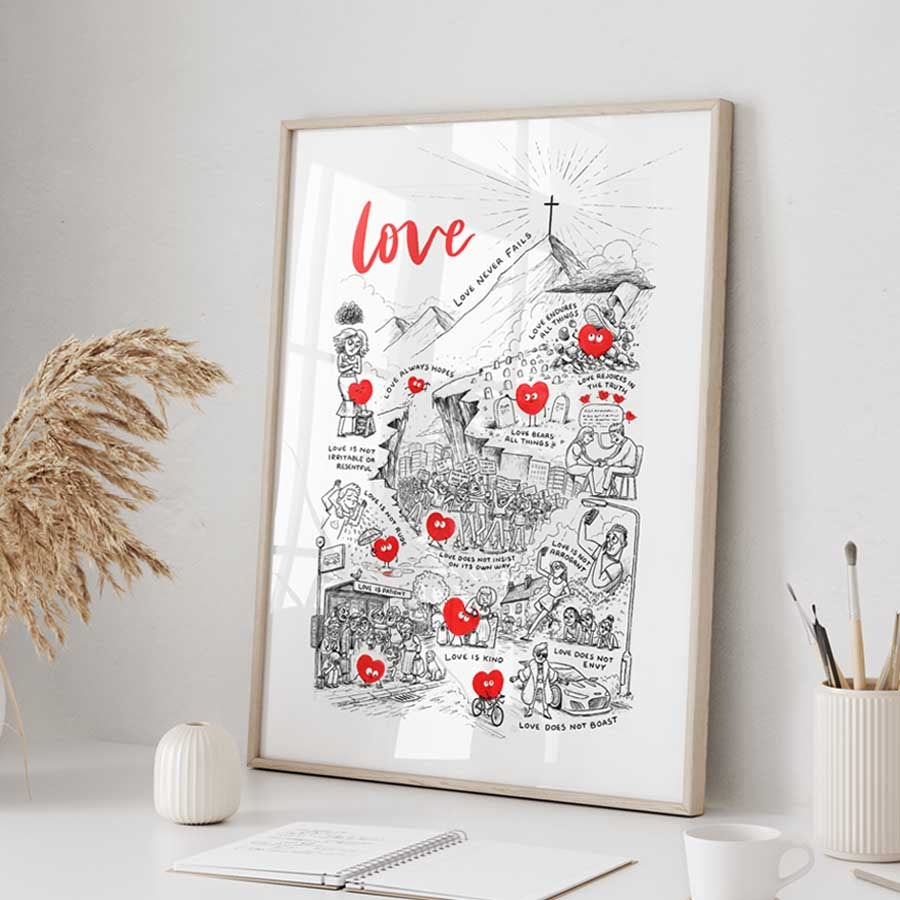 Love Is A3 Christian Art Print - Re-vived
