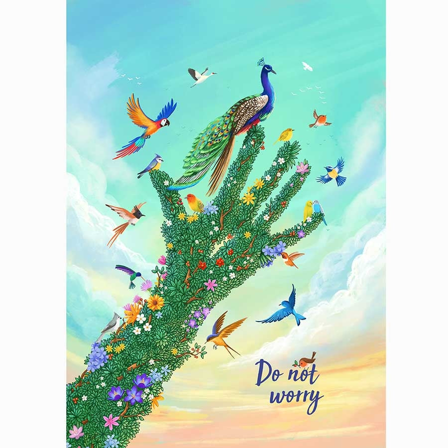 Do Not Worry Matthew 6:25 A3 Christian Print - Re-vived