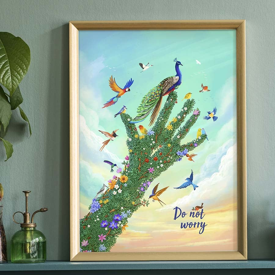 Do Not Worry Matthew 6:25 A3 Christian Print - Re-vived