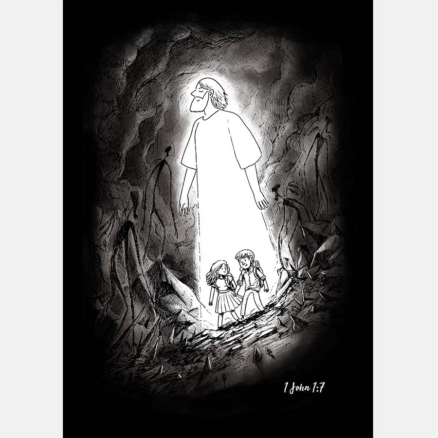 Walk in the Light A4 Christian Art Print - Re-vived