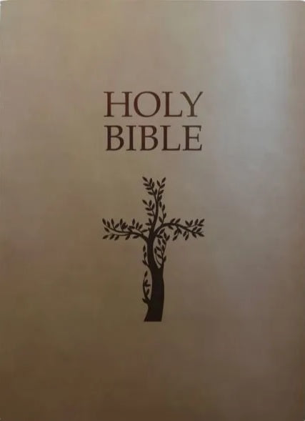 KJV Holy Bible, Cross Design, Large Print, Coffee Ultrasoft - Re-vived