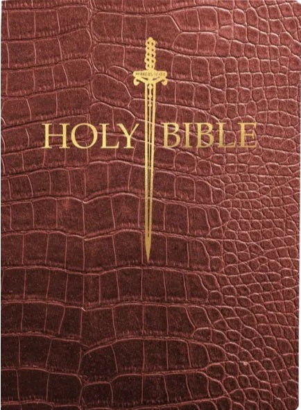 KJV Sword Bible, Large Print, Walnut Alligator Bonded Leathe - Re-vived