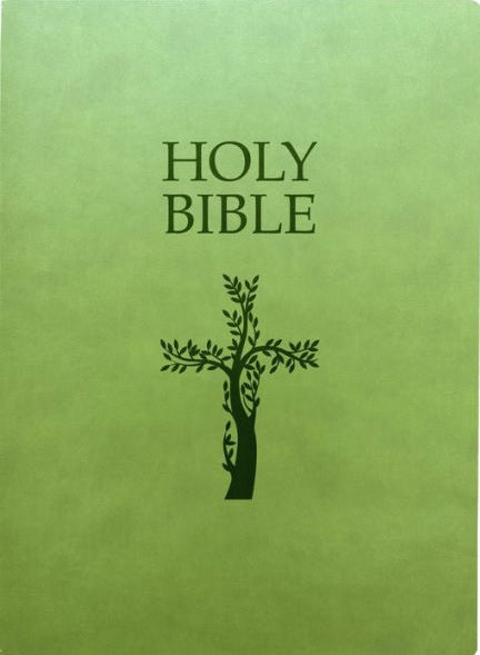 KJV Holy Bible, Cross Design, Large Print, Olive Ultrasoft - Re-vived