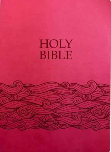 KJV Holy Bible, Wave Design, Large Print, Berry Ultrasoft - Re-vived