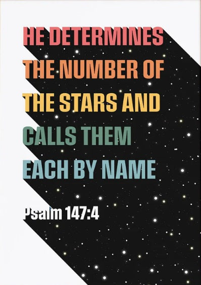 He Determines The Numbers Of The Stars - Psalm 147:4 - A3 - Re-vived