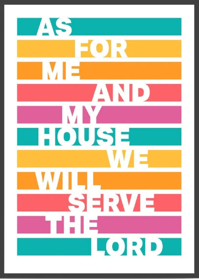 As For Me And My House - Joshua 24:15 A4 Print - Tropical - Re-vived