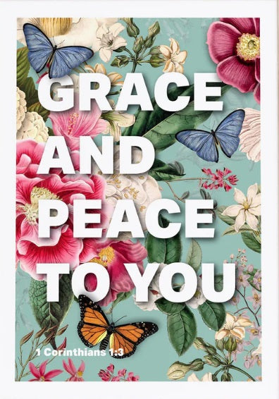 Grace And Peace - 1 Corinthians 1:3 - A3 Print - Re-vived