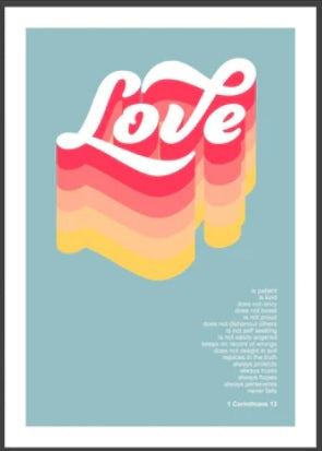 Love Is Patient (Light) - 1 Corinthians 13 - A3 Print - Re-vived