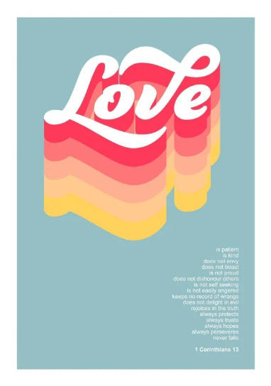 Love Is Patient (Light) - 1 Corinthians 13 - A4 Print - Re-vived