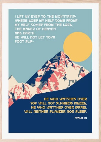 I Lift Up My Eyes - Psalm 121 - A4 Print - Re-vived