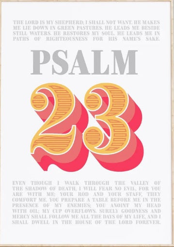 The Lord Is My Shepherd - Psalm 23 - A3 Print - Re-vived