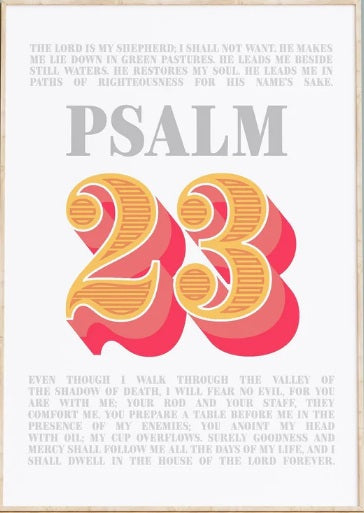 The Lord Is My Shepherd - Psalm 23 - A4 Print - Re-vived
