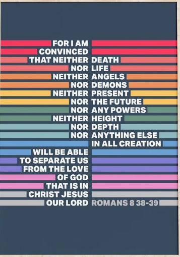 Romans 8:38-39 - A4 Print - Rainbow - Re-vived