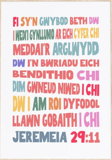 Welsh - For I Know The Plans I Have For You - Jeremiah 29:11 - Re-vived
