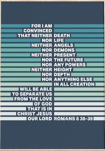 Romans 8:38-39 - A4 Print - Greens - Re-vived