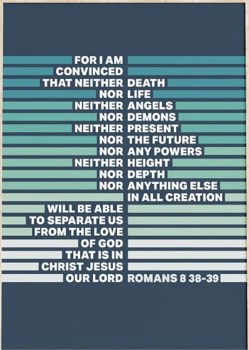 Romans 8:38-39 - A3 Print - Greens - Re-vived
