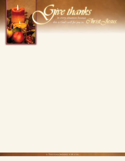 Give Thanks In Every Situation Letterhead (100 Pk) - Re-vived