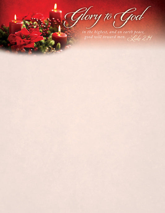 Glory To God In The Highest... Letterhead (100 Pk) - Re-vived