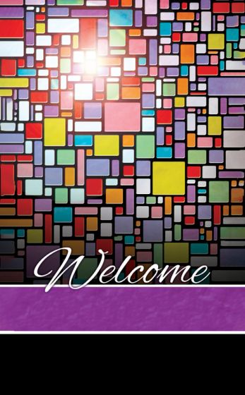 Welcome - Stain Glass Window Pew Cards -  3"" X 5"" - Re-vived