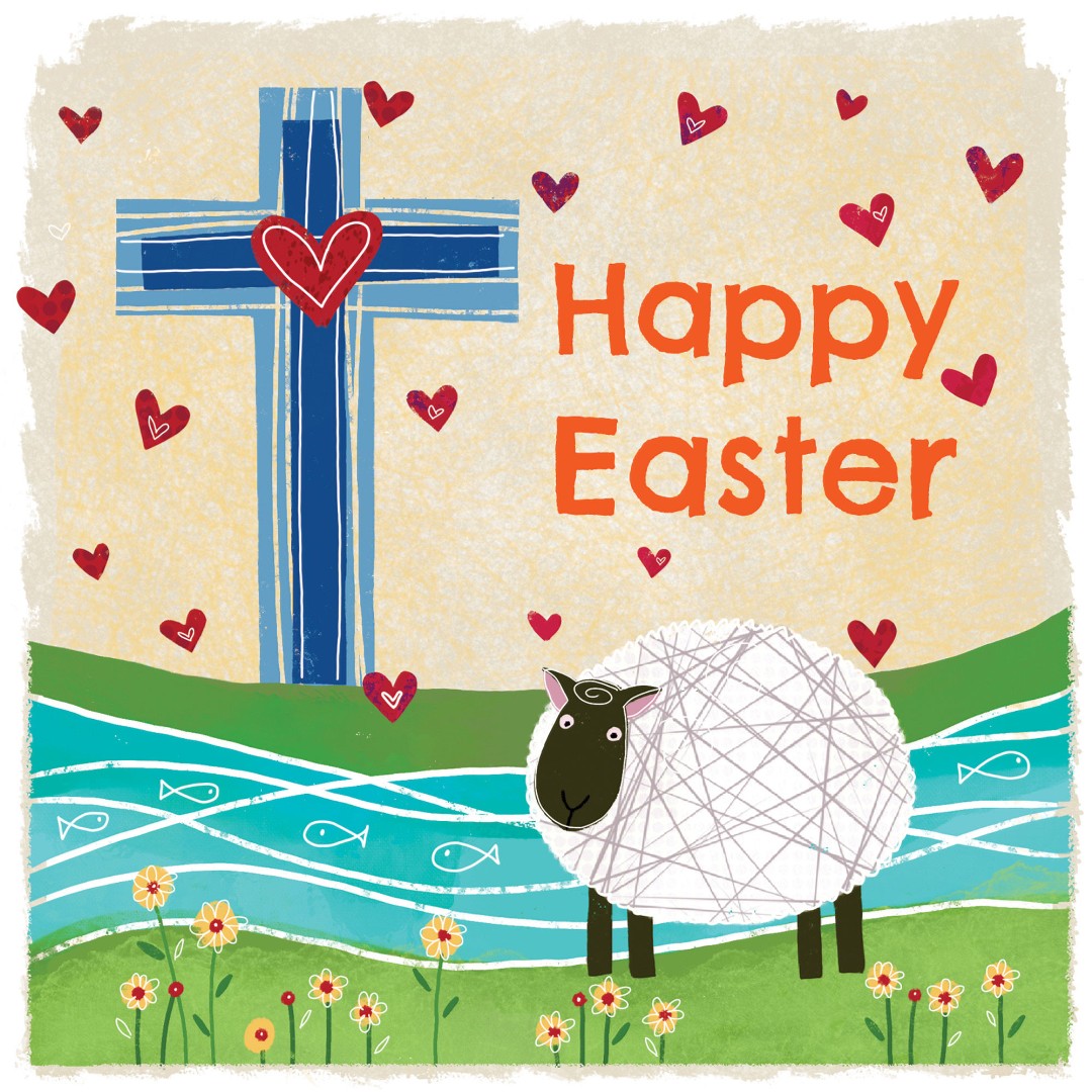 Sheep & Cross Easter Cards (Pack of 5) - Re-vived