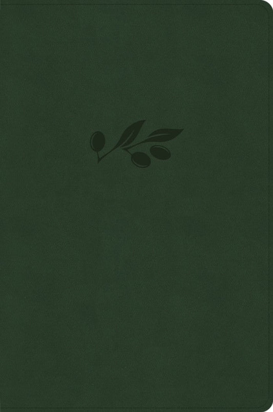 CSB Giant Print Single-Column Bible, Olive Leathertouch - Re-vived