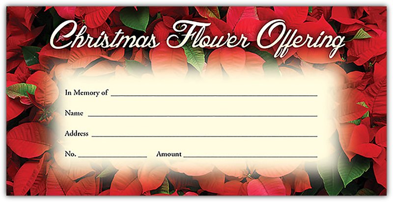 Christmas Flower Offering Envelope (100 Pack) - Re-vived