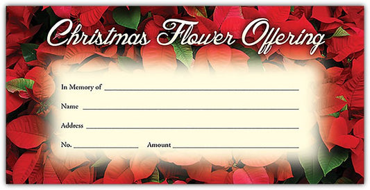 Christmas Flower Offering Envelope (100 Pack) - Re-vived