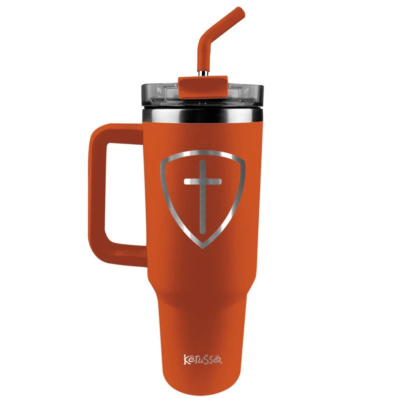 Cross Shield - 40oz Mug with Straw - Re-vived
