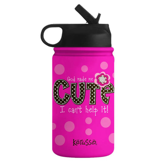 God Made Me Cute Kids Sports Bottle 12oz - Re-vived