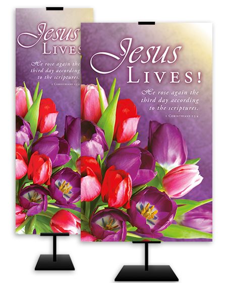 Banner - 2Ft Vinyl - Jesus Lives! - Re-vived